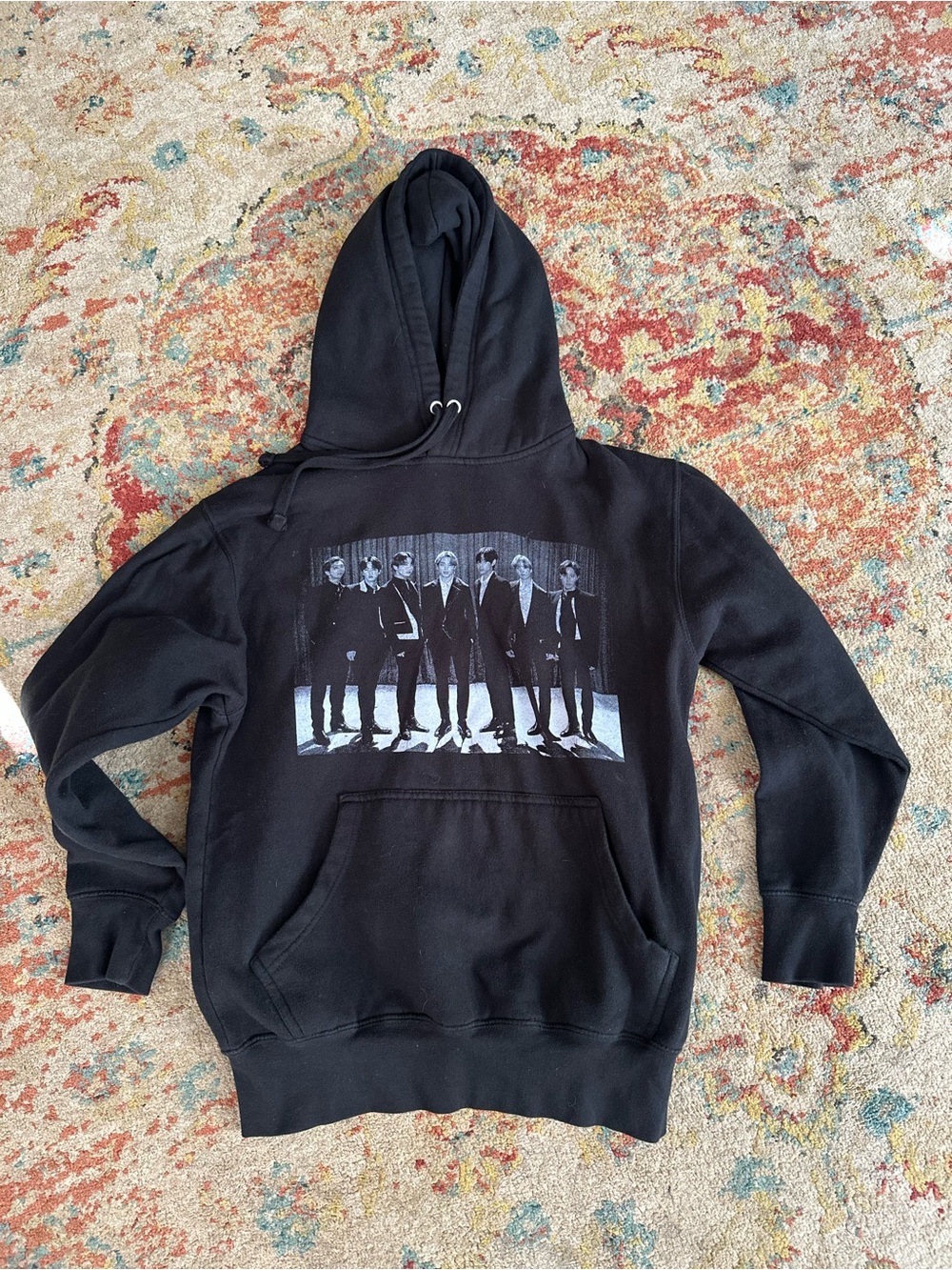 BTS Black Pullover Hoodie - Men's Hoodie with Front Pocket